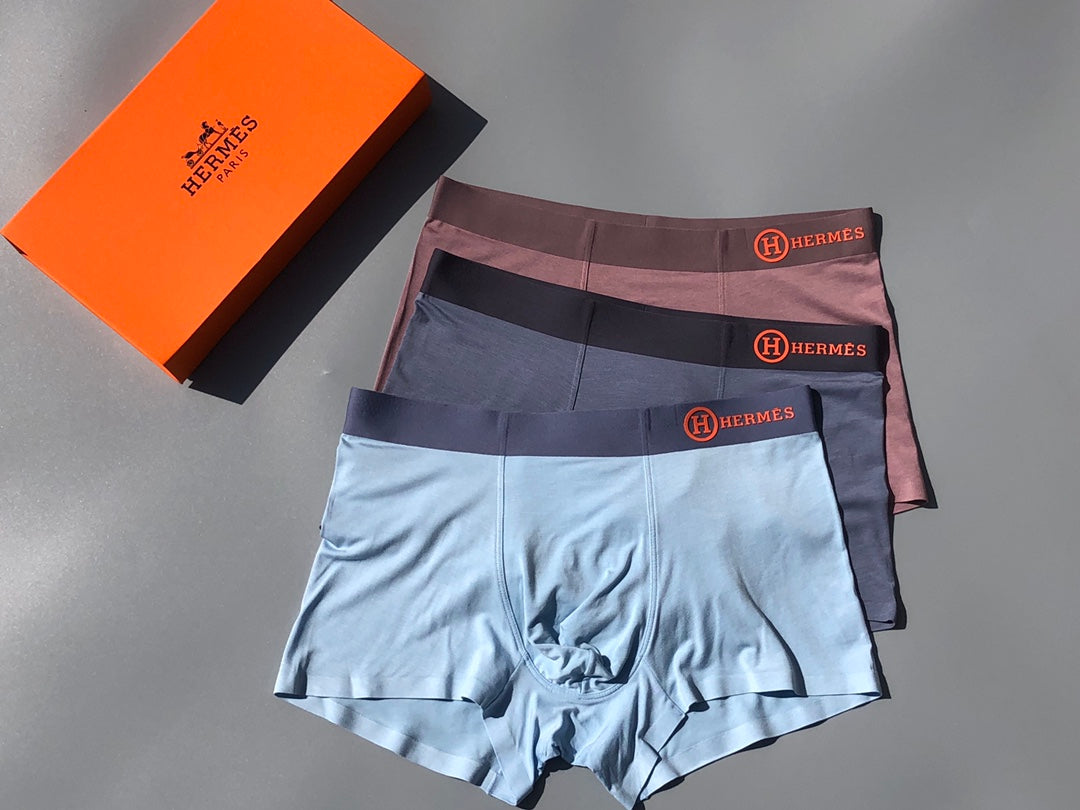 Hermès Grey White Brown Small Waist Medallion Boxer Briefs, image 4
