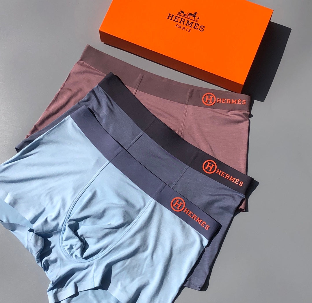 Hermès Grey White Brown Small Waist Medallion Boxer Briefs, image 7