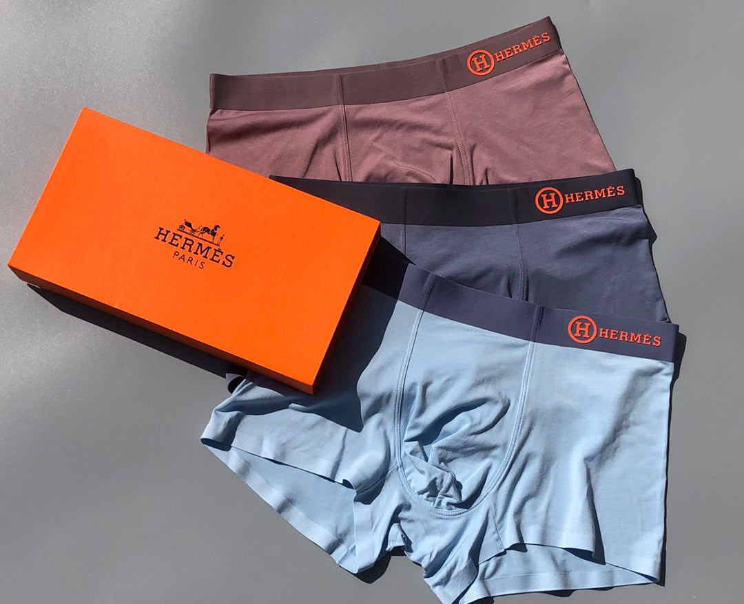 Hermès Grey White Brown Small Waist Medallion Boxer Briefs, image 8