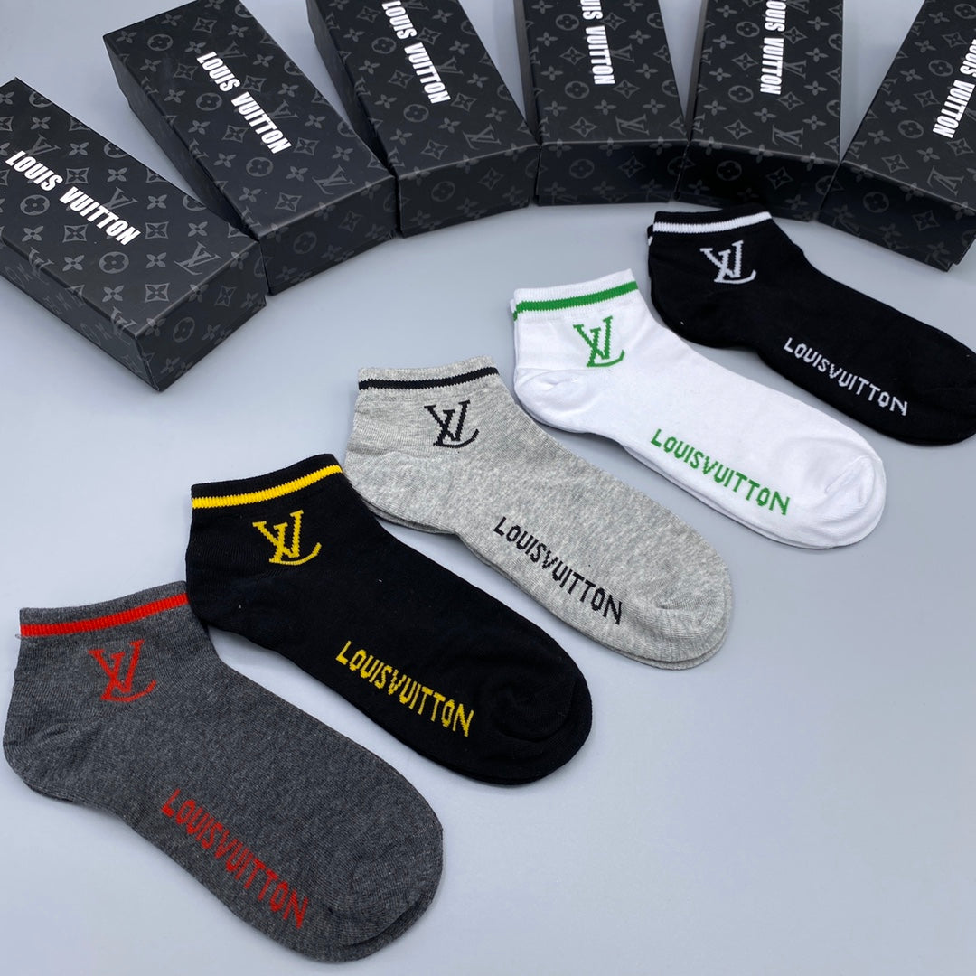 Louis Vuitton Neutral Small Coloured Monograms No-Show Socks, image 3