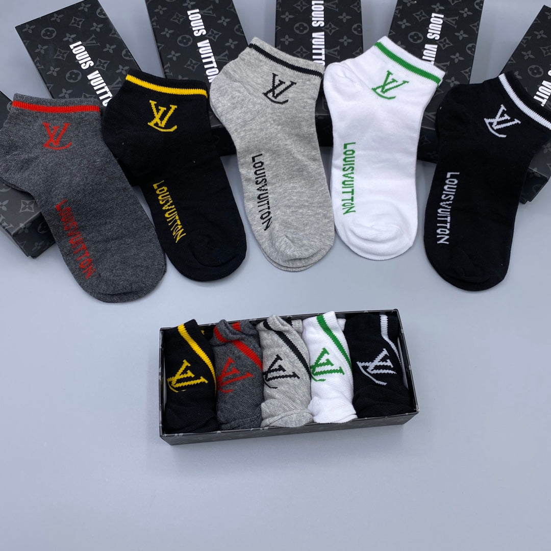 Louis Vuitton Neutral Small Coloured Monograms No-Show Socks, image 8