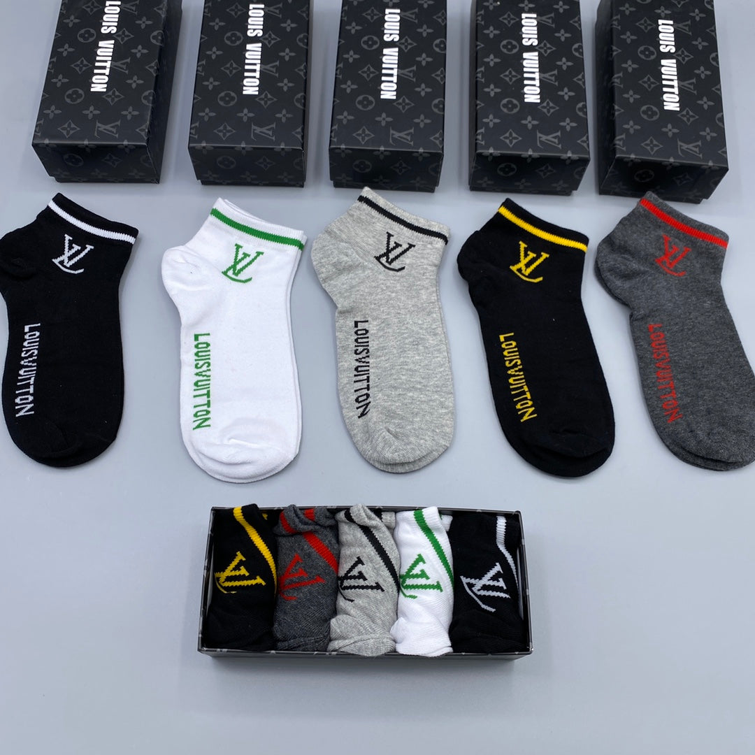 Louis Vuitton Neutral Small Coloured Monograms No-Show Socks, image 2