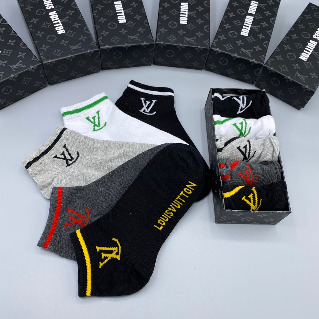 Louis Vuitton Neutral Small Coloured Monograms No-Show Socks, image 4