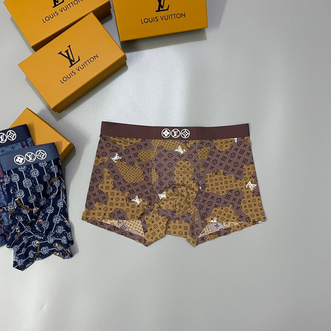 Louis Vuitton Brown Blue Dense Monogram Mix Boxer Briefs, image 7