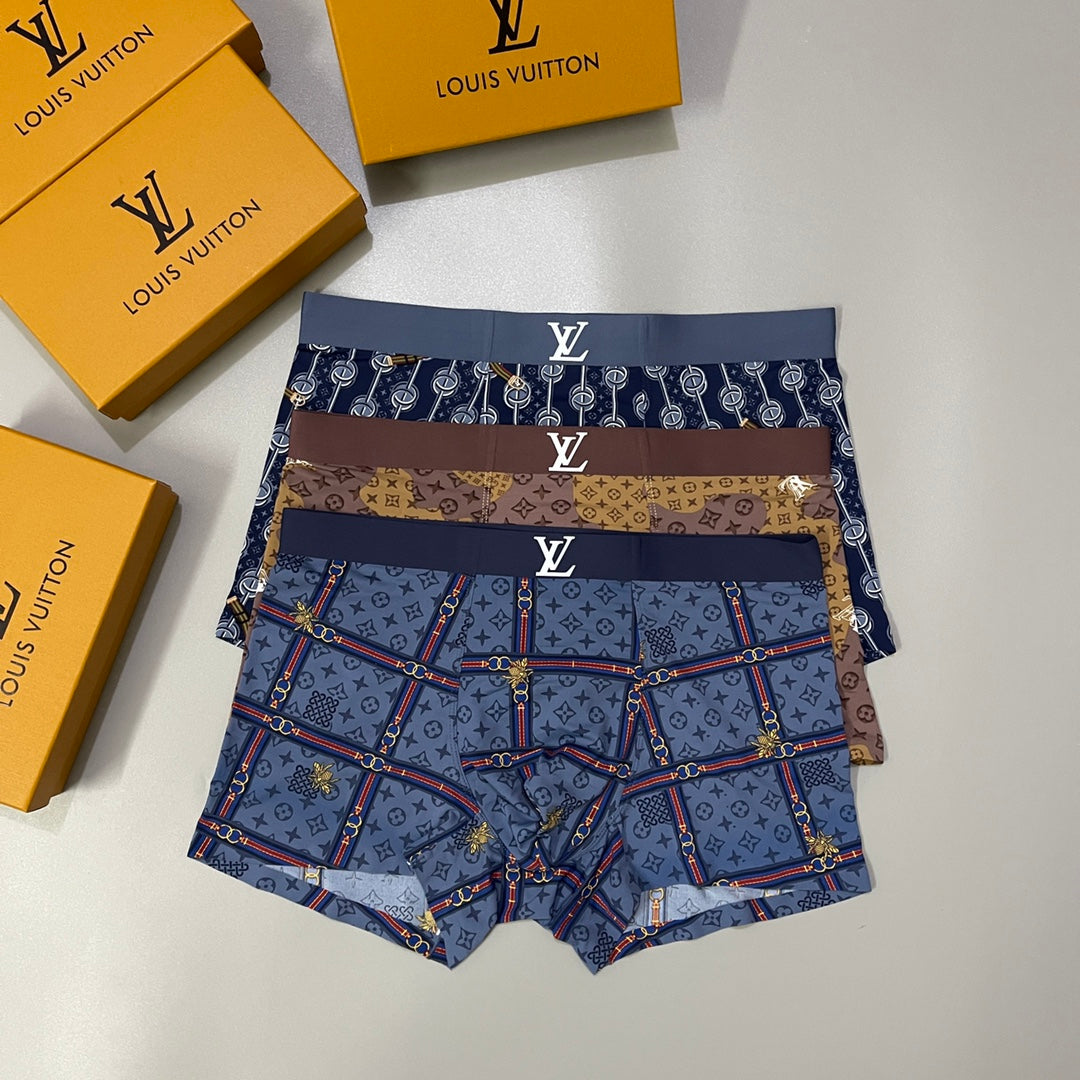 Louis Vuitton Blue Brown Mixed Dense Monogram Boxer Briefs, image 4