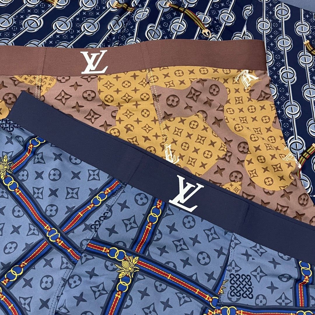 Louis Vuitton Blue Brown Mixed Dense Monogram Boxer Briefs, image 3
