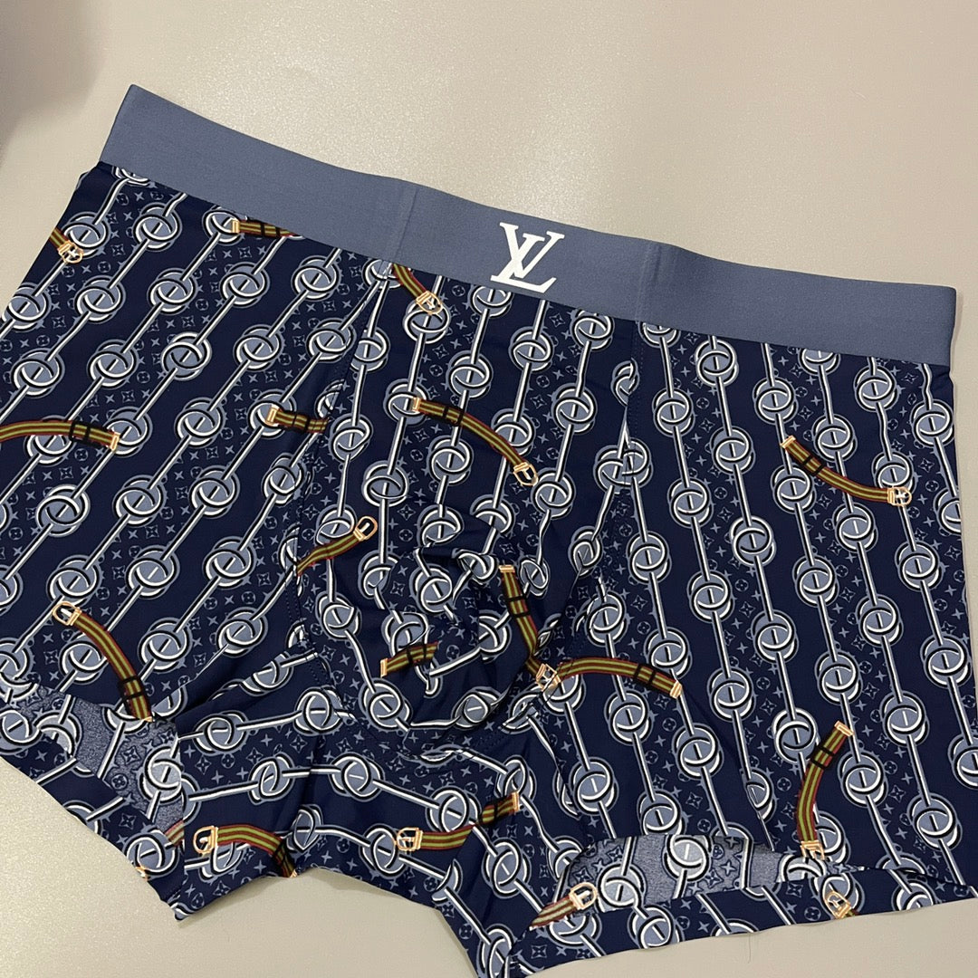 Louis Vuitton Blue Brown Mixed Dense Monogram Boxer Briefs, image 8