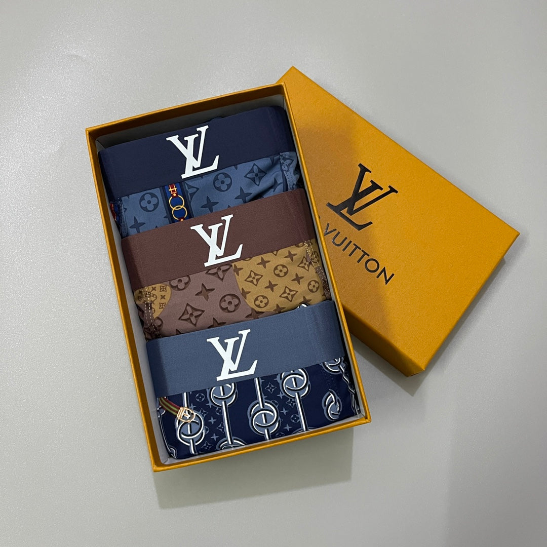 Louis Vuitton Blue Brown Mixed Dense Monogram Boxer Briefs, image 9