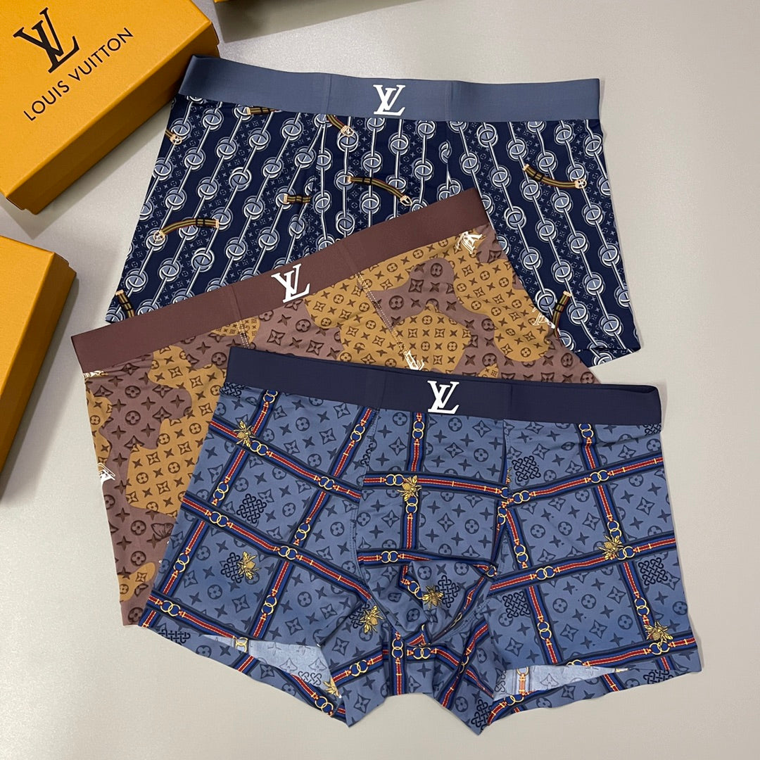 Louis Vuitton Blue Brown Mixed Dense Monogram Boxer Briefs, image 2