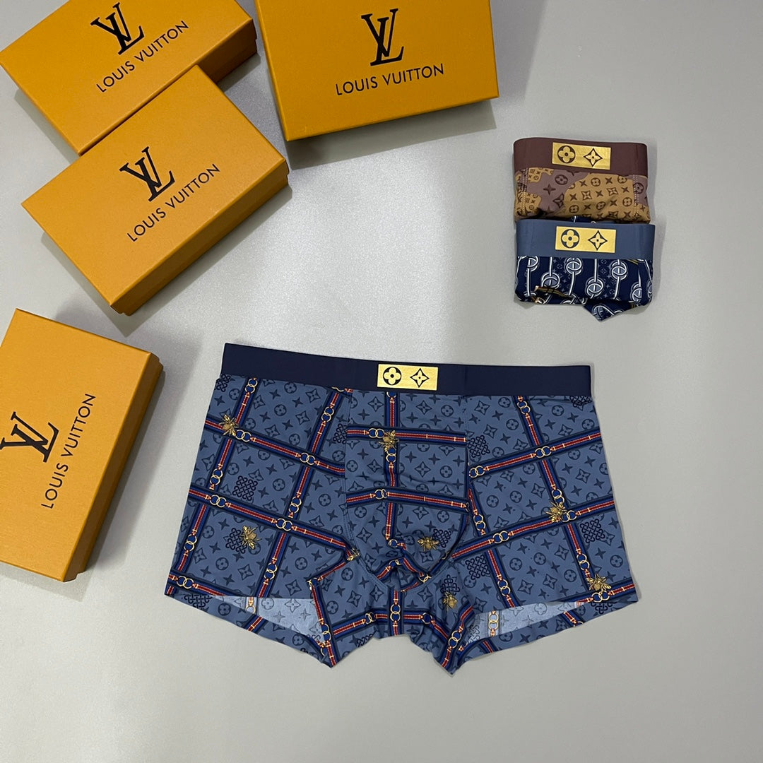 Louis Vuitton Blue Brown Dense Monogram Boxer Briefs, image 7