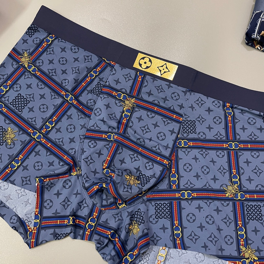 Louis Vuitton Blue Brown Dense Monogram Boxer Briefs, image 8