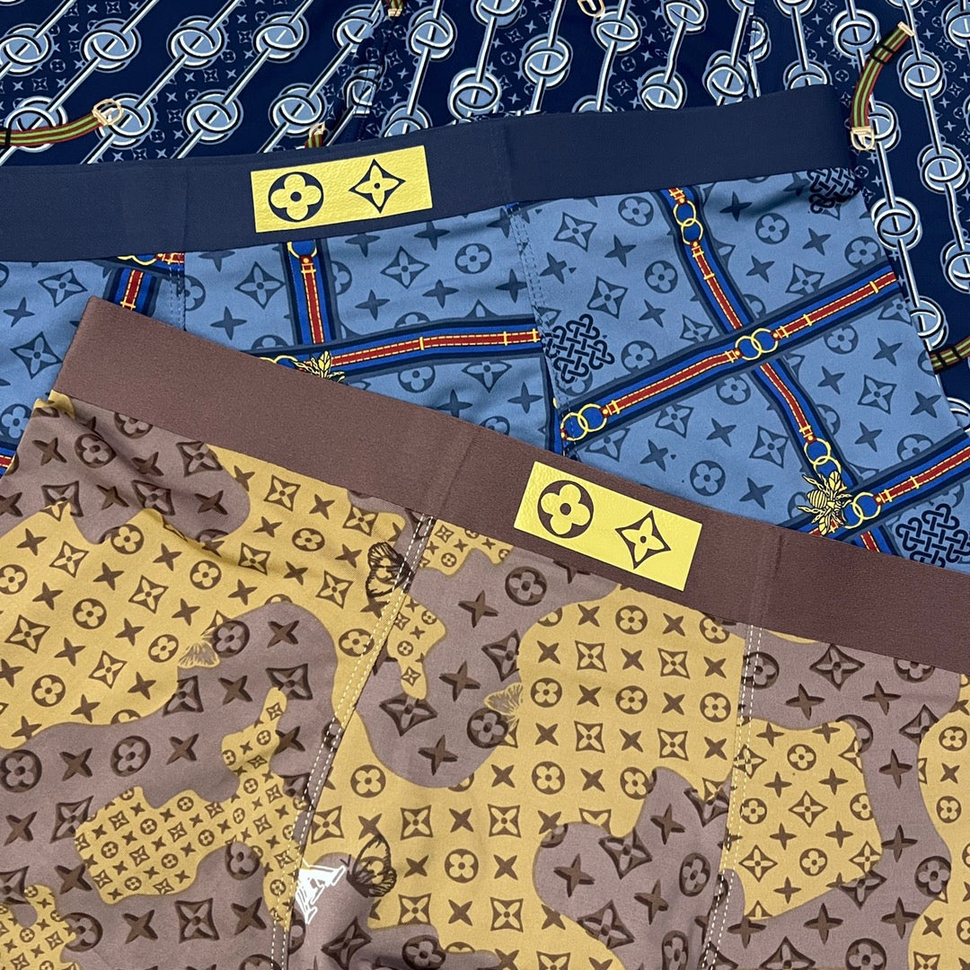 Louis Vuitton Blue Brown Dense Monogram Boxer Briefs, image 4