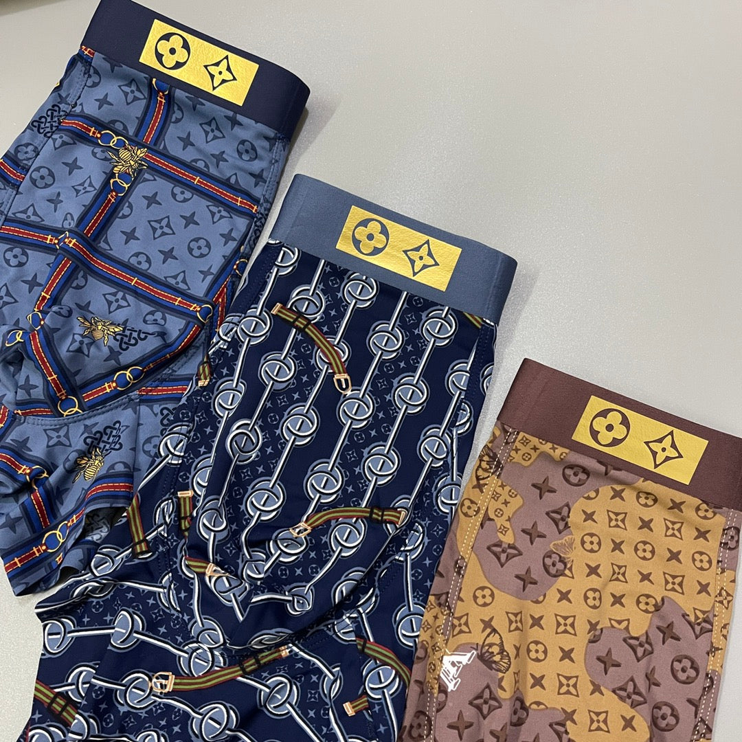 Louis Vuitton Blue Brown Dense Monogram Boxer Briefs, image 6