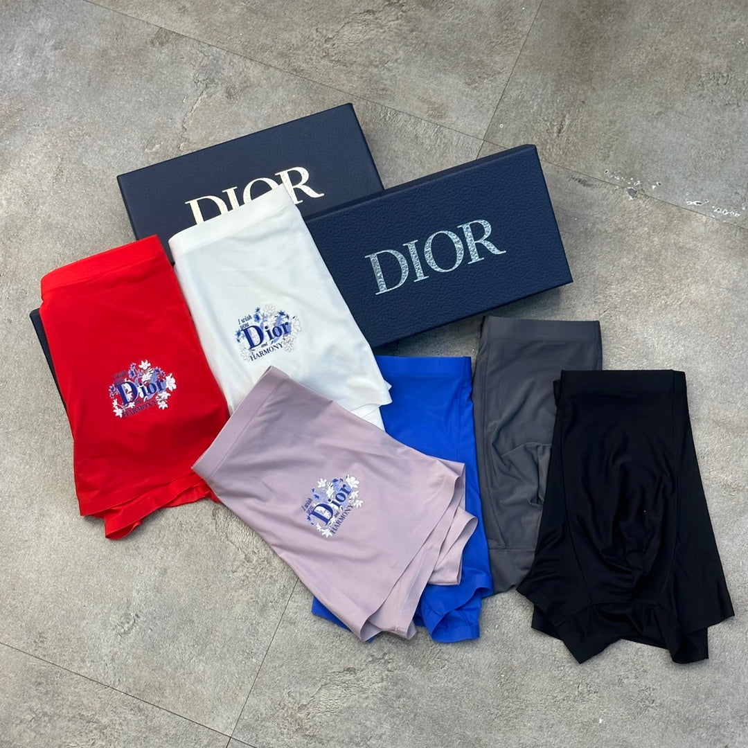 Dior Red Grey White Small Front Letters Boxer Briefs, image 8