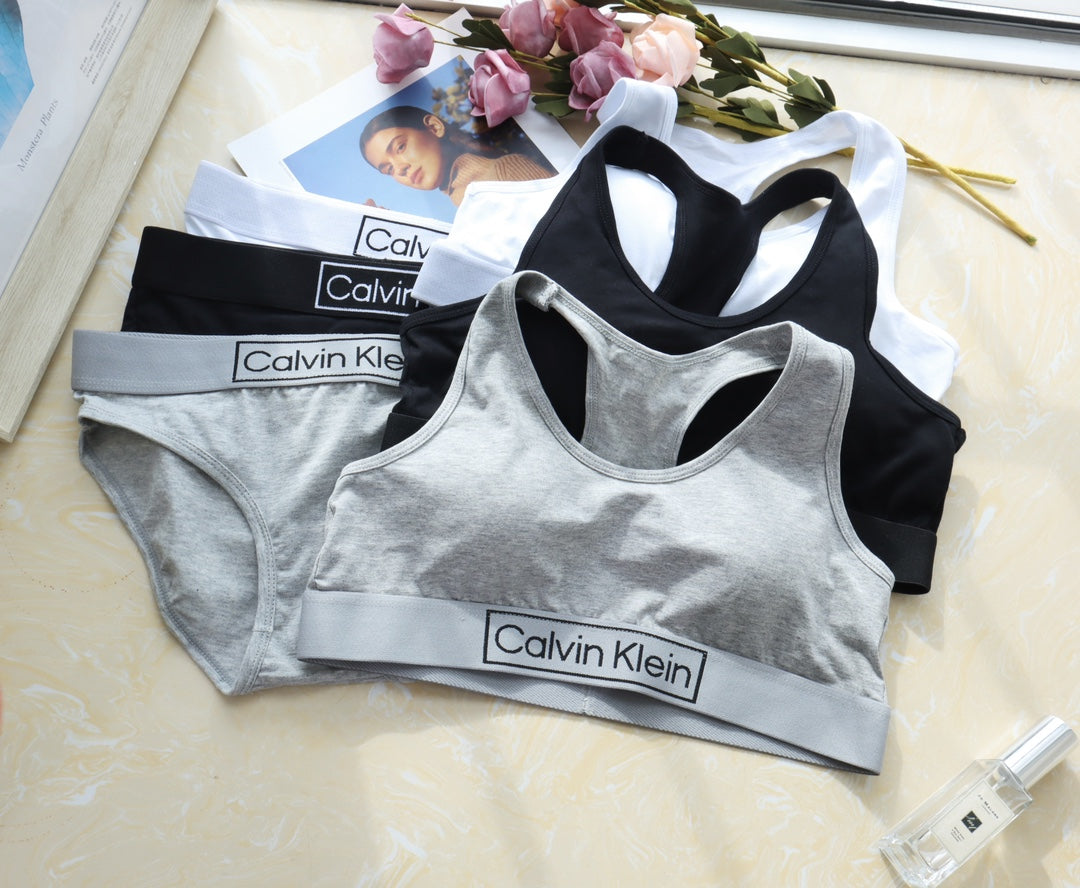 Calvin Klein White Triangle Hanging Set Bralette and Brief Set, image 2
