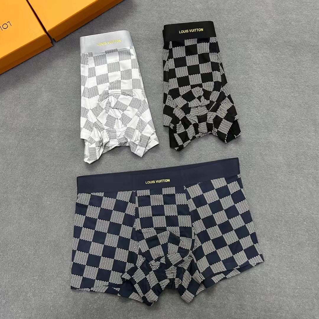 Louis Vuitton Dark Grey White Checkerboard Trio Boxer Briefs, image 14