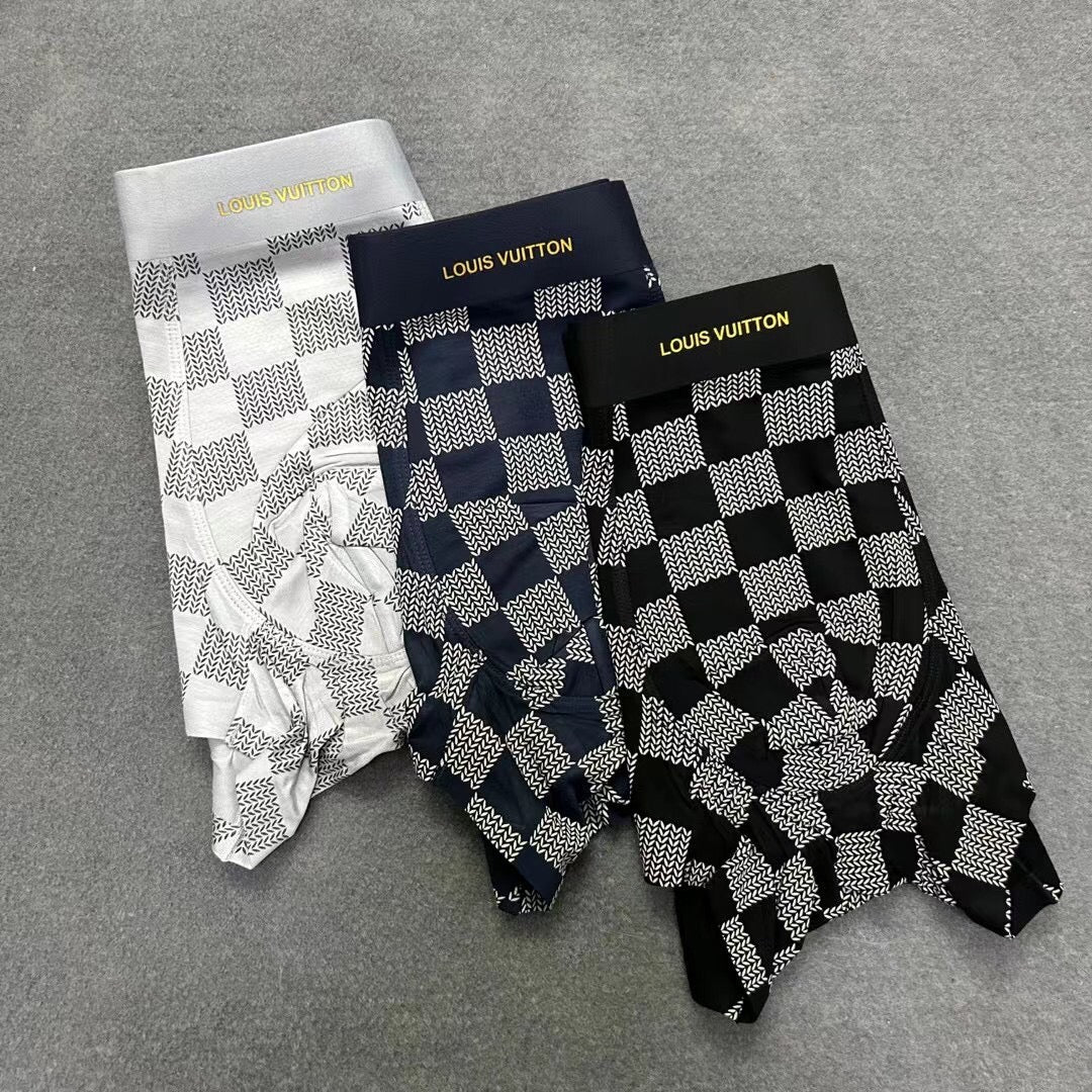 Louis Vuitton Dark Grey White Checkerboard Trio Boxer Briefs, image 13