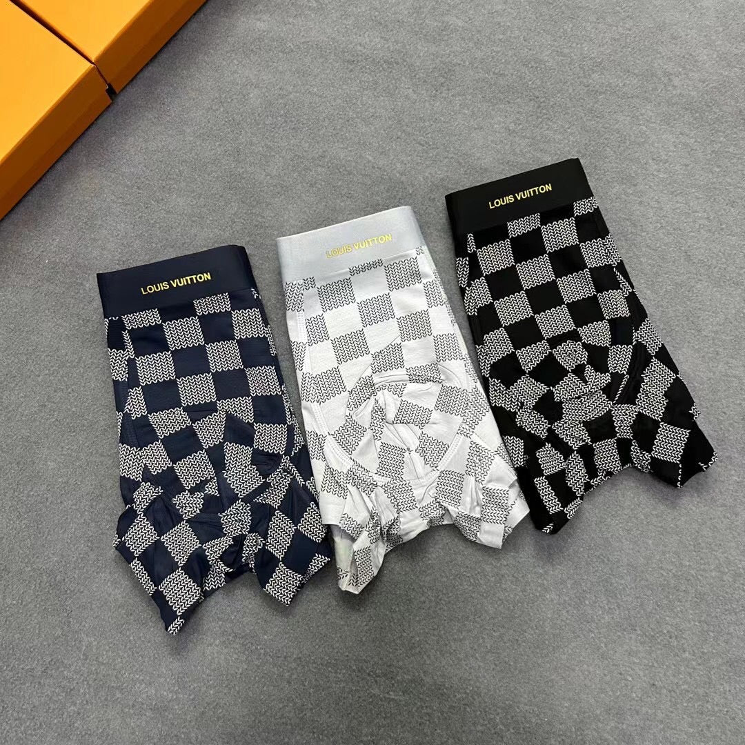 Louis Vuitton Dark Grey White Checkerboard Trio Boxer Briefs, image 12