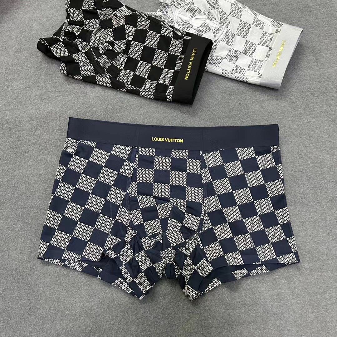 Louis Vuitton Dark Grey White Checkerboard Trio Boxer Briefs, image 15