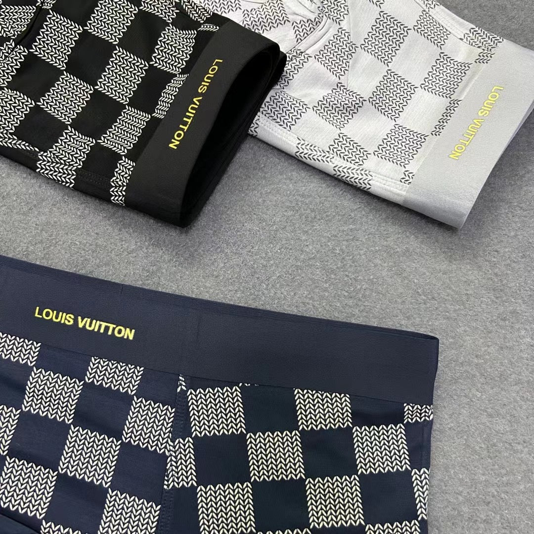 Louis Vuitton Dark Grey White Checkerboard Trio Boxer Briefs, image 7