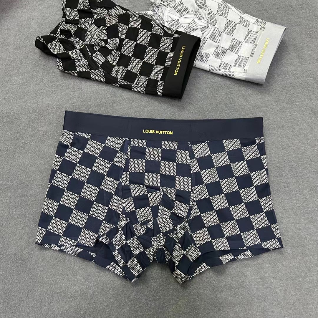 Louis Vuitton Dark Grey White Checkerboard Trio Boxer Briefs, image 6