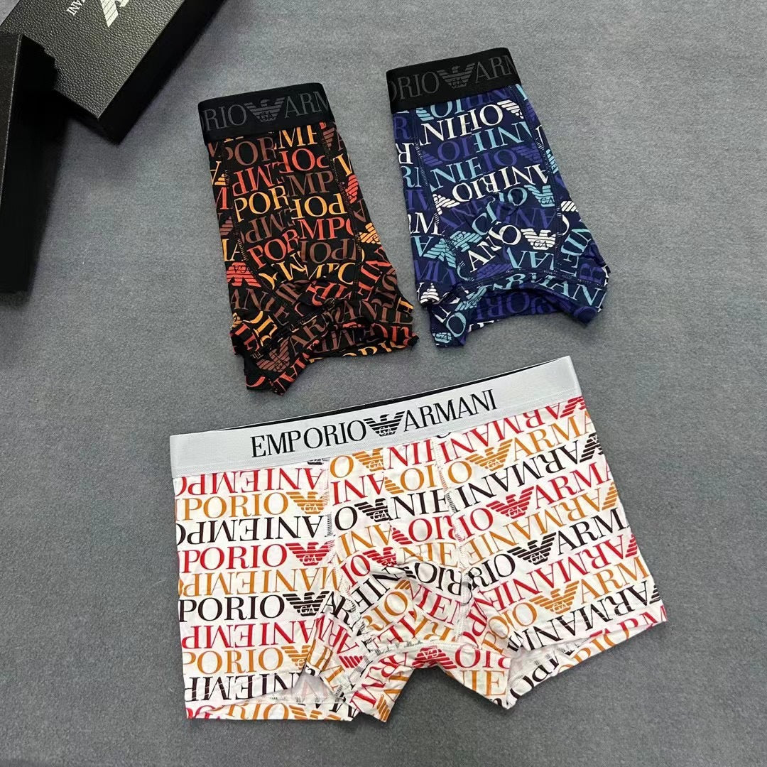 Emporio Armani Allover Multicolour Letter Print Boxer Briefs, image 15
