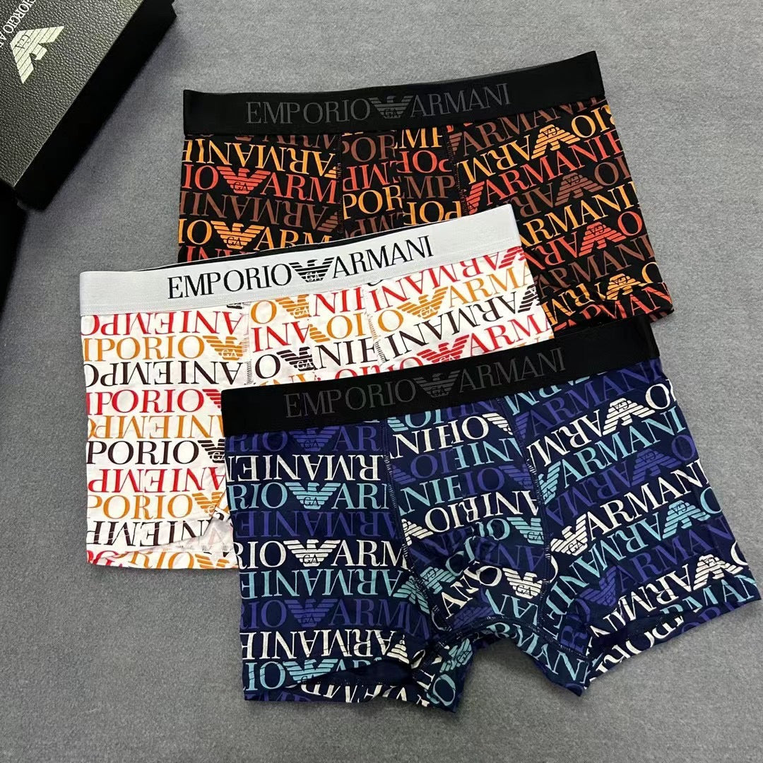 Emporio Armani Allover Multicolour Letter Print Boxer Briefs, image 10