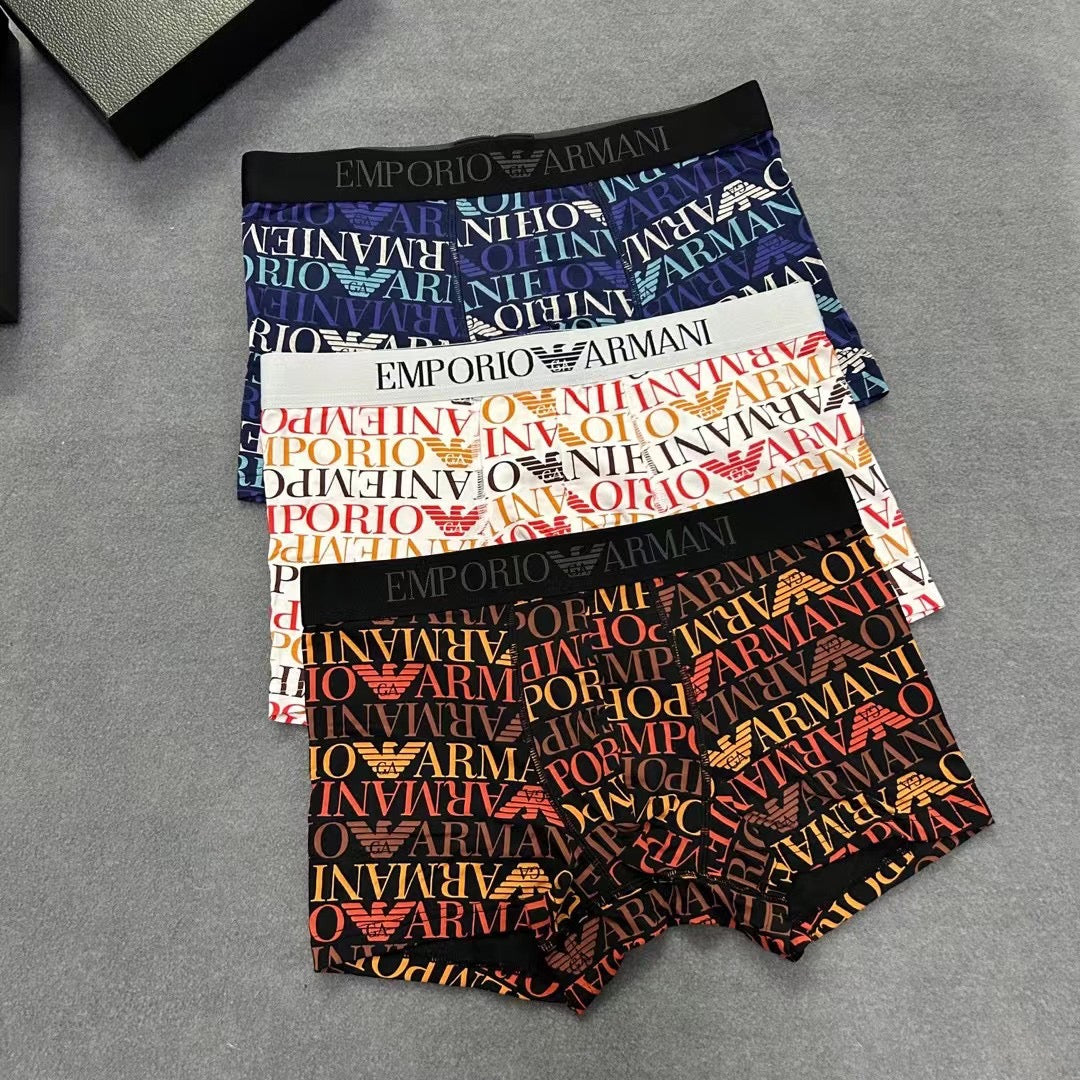 Emporio Armani Allover Multicolour Letter Print Boxer Briefs, image 11