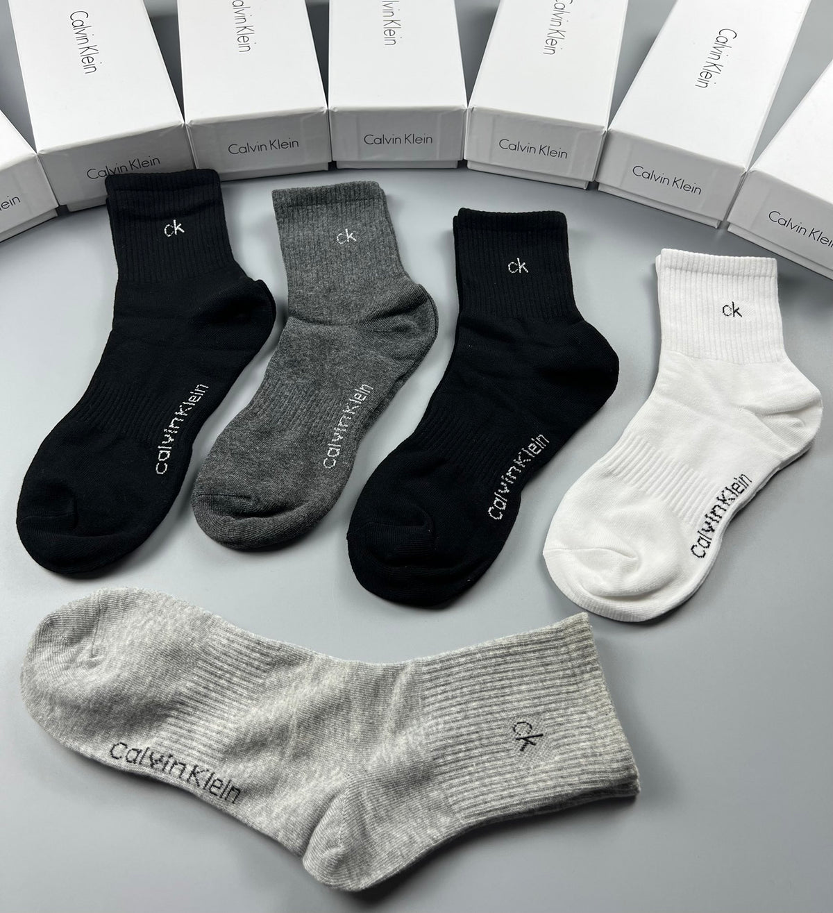 Calvin Klein Neutral Shades Plain Tall Cuffs Crew Socks, image 5