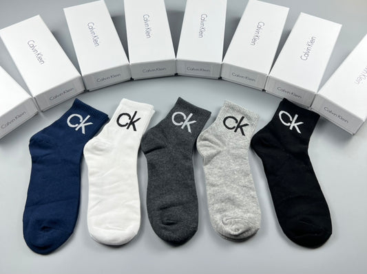 Calvin Klein Muted Shades Contrast CK Marks Ankle Socks, image 1