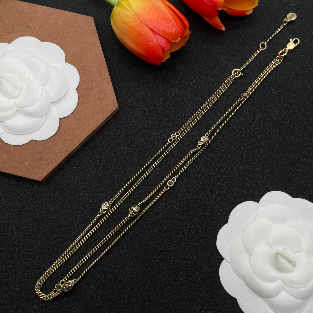 Alexander McQueen Bar and Bead Chain necklace in Gold Tone, main view