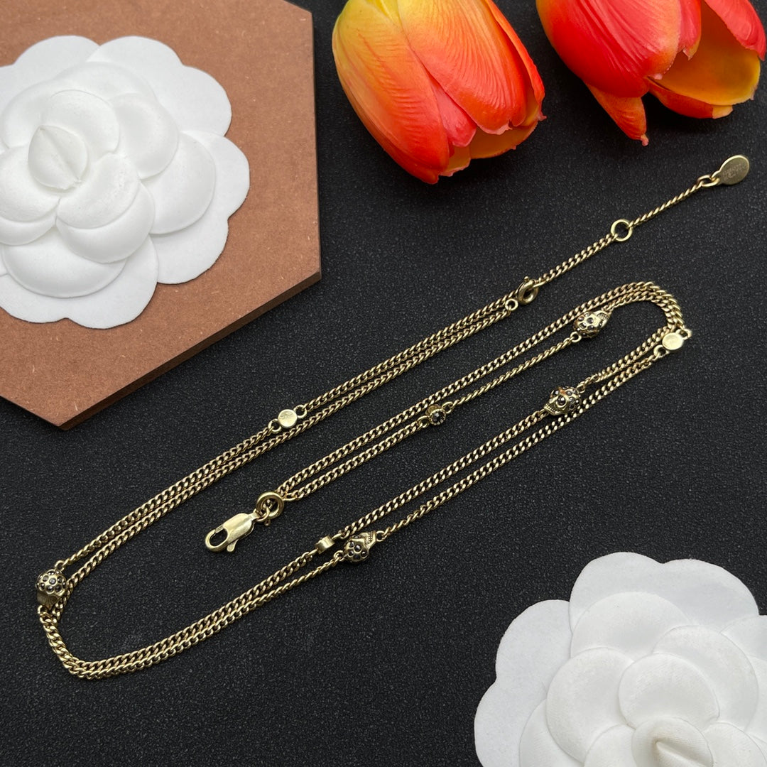 Alexander McQueen Bar and Bead Chain necklace in Gold Tone, detail view 5