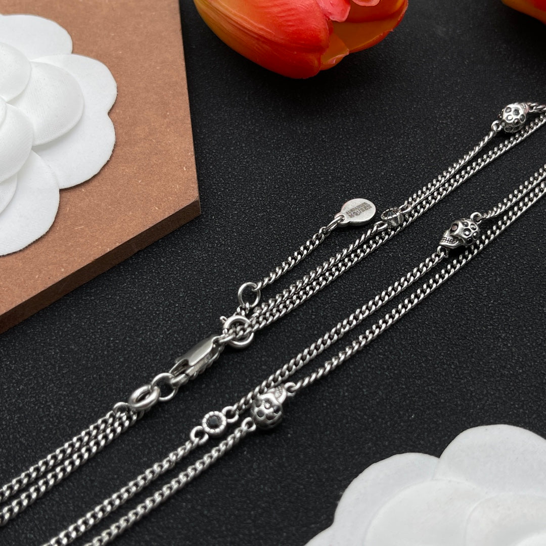 Alexander McQueen Bar and Bead Chain necklace in Silver Tone, detail view 11