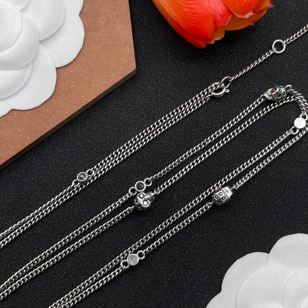 Alexander McQueen Bar and Bead Chain necklace in Silver Tone, detail view 13