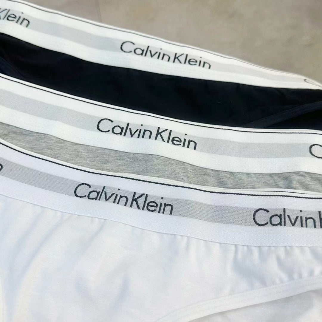Calvin Klein Grey White Letter Edges Women's Briefs, image 8