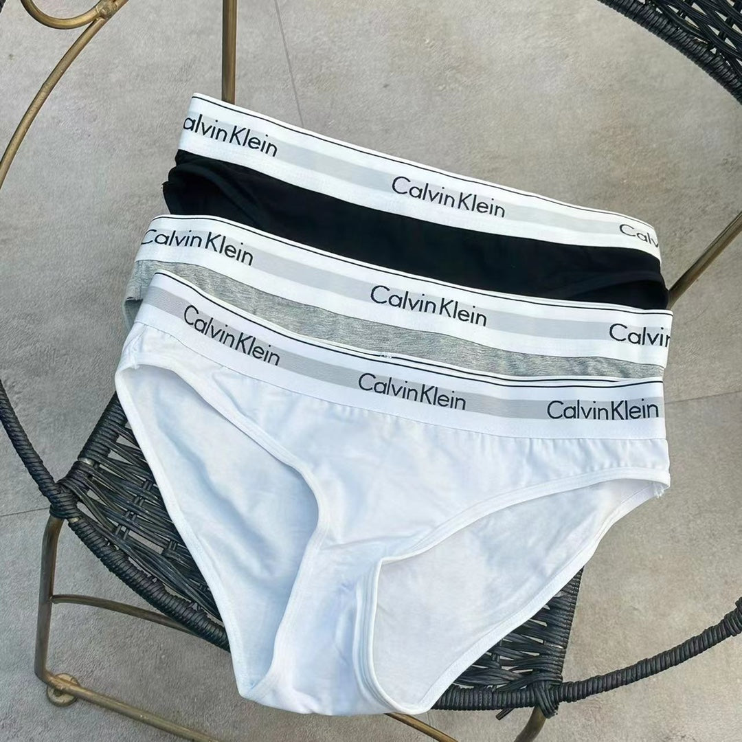 Calvin Klein Grey White Letter Edges Women's Briefs, image 7
