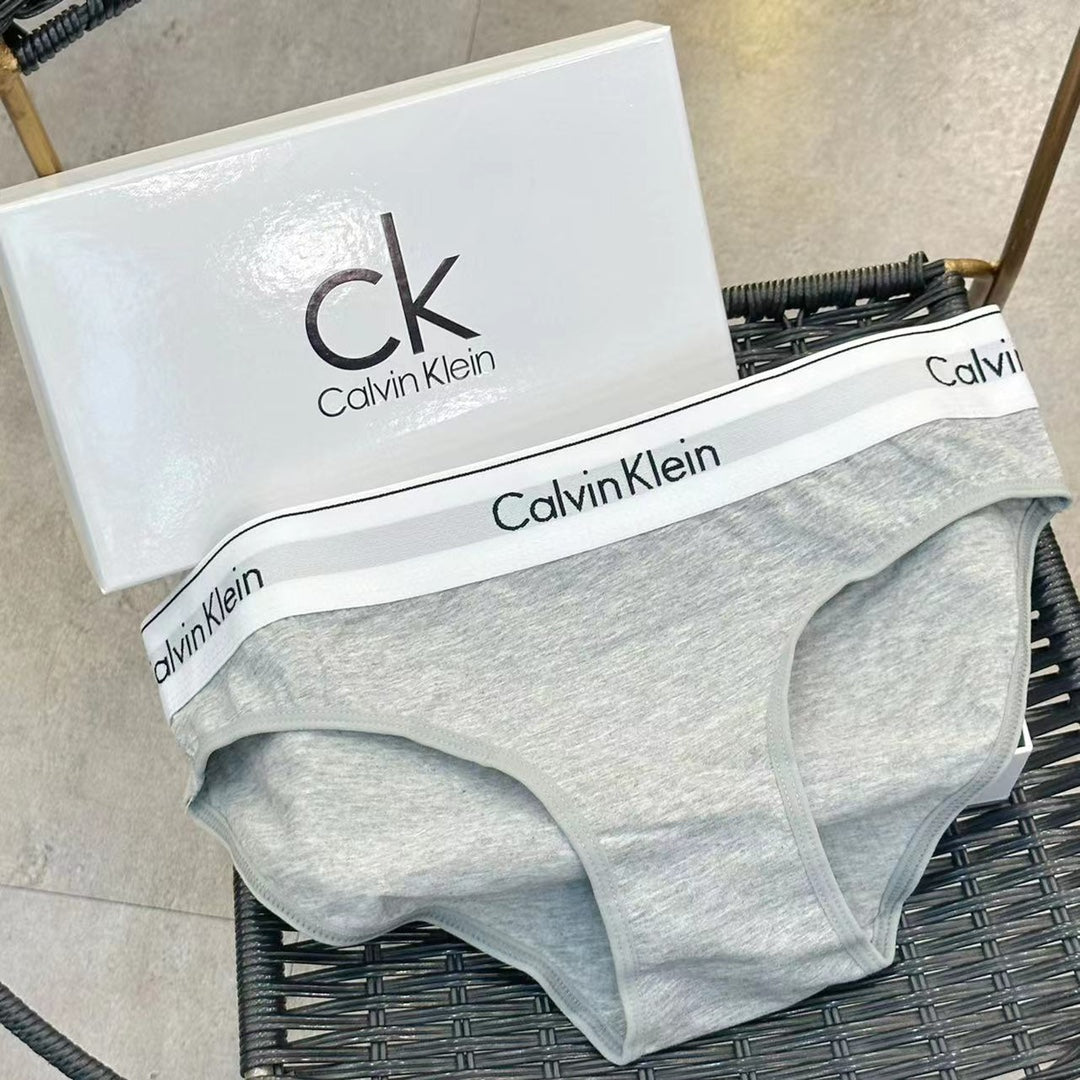 Calvin Klein Grey White Letter Edges Women's Briefs, image 3