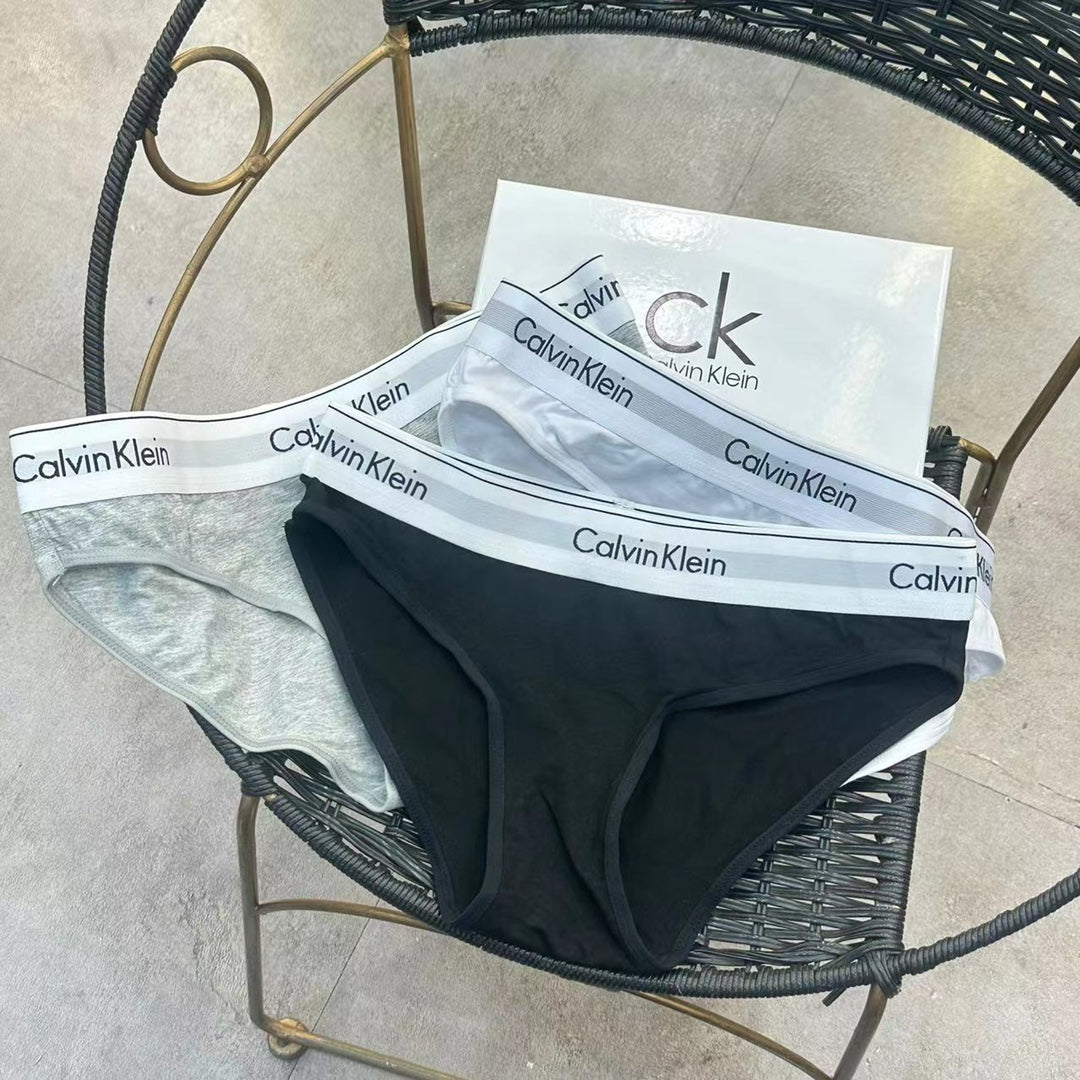 Calvin Klein Grey White Letter Edges Women's Briefs, image 2