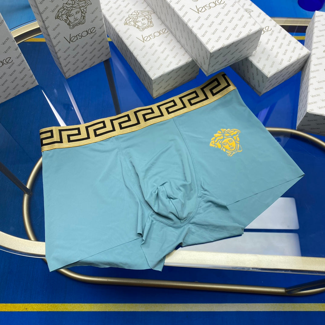 Versace Blue Grey Gold Key Large Face Boxer Briefs, image 4