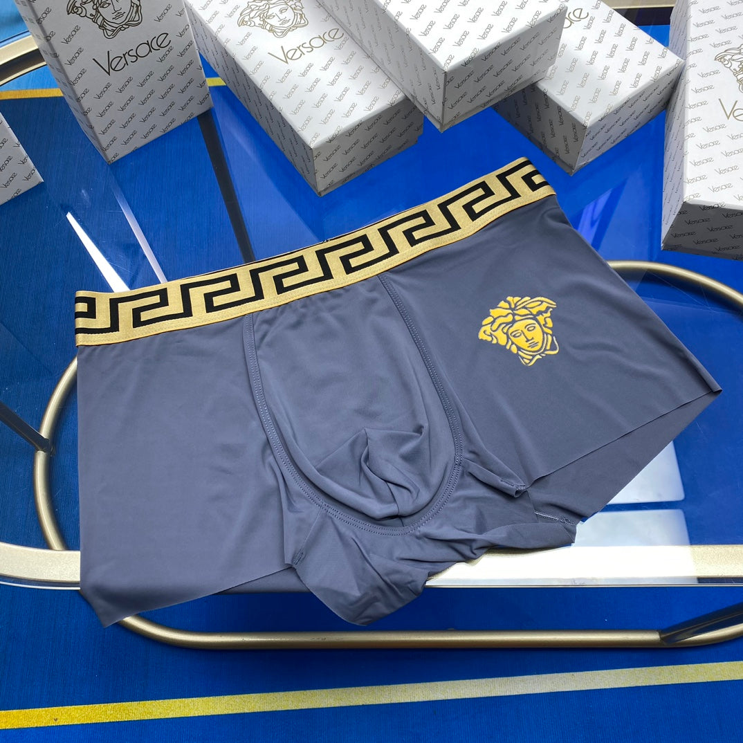 Versace Blue Grey Gold Key Large Face Boxer Briefs, image 6