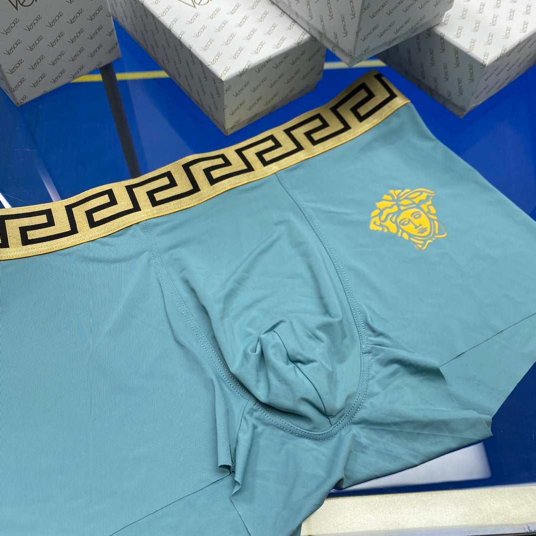 Versace Blue Grey Gold Key Large Face Boxer Briefs, image 7