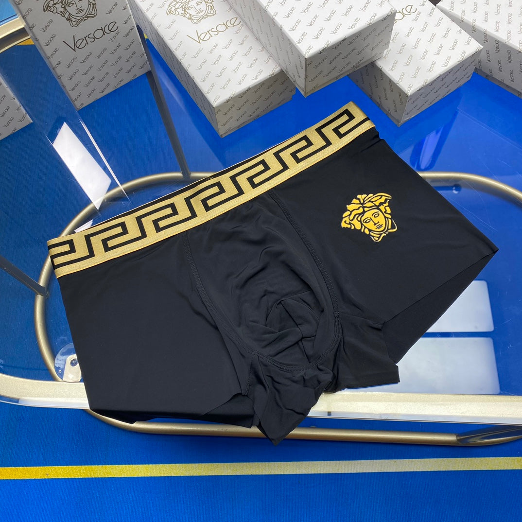 Versace Blue Grey Gold Key Large Face Boxer Briefs, image 5