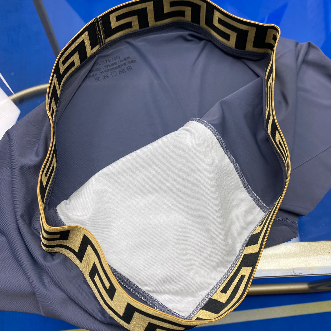 Versace Blue Grey Gold Key Large Face Boxer Briefs, image 9