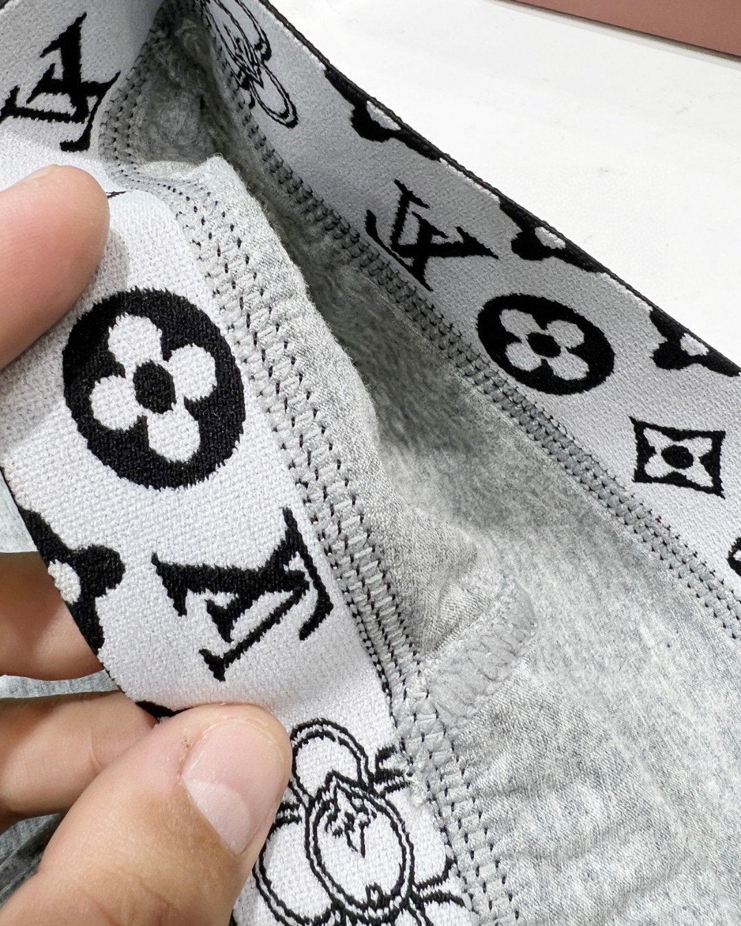 Louis Vuitton Grey Dark Circle Pattern Waist Boxer Briefs, image 17
