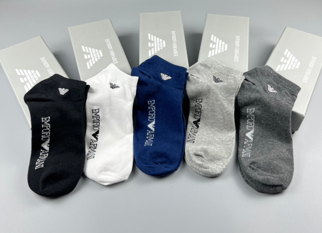Emporio Armani Neutral Small Wing Marks No-Show Socks, image 4
