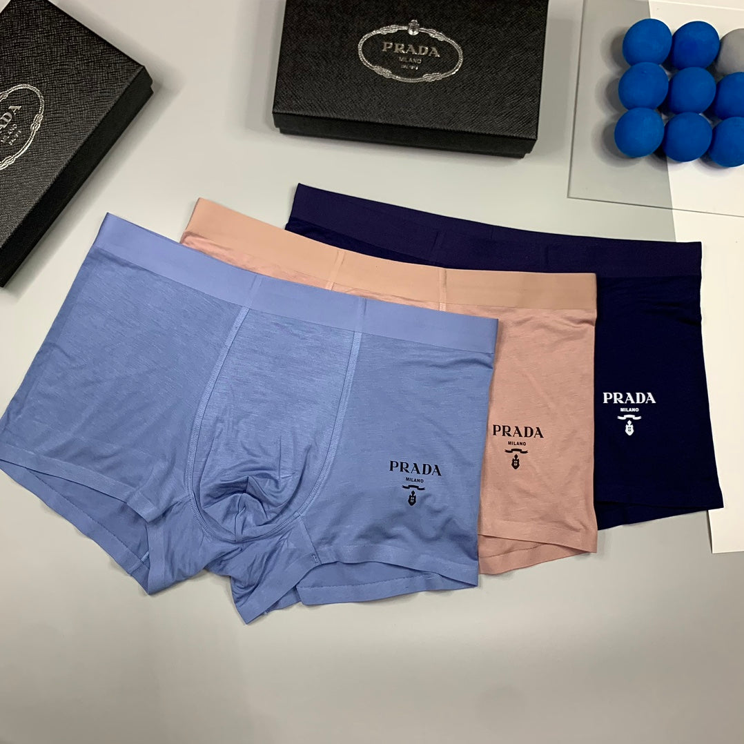 Prada Lavender Peach Navy Small Text Boxer Briefs, image 1