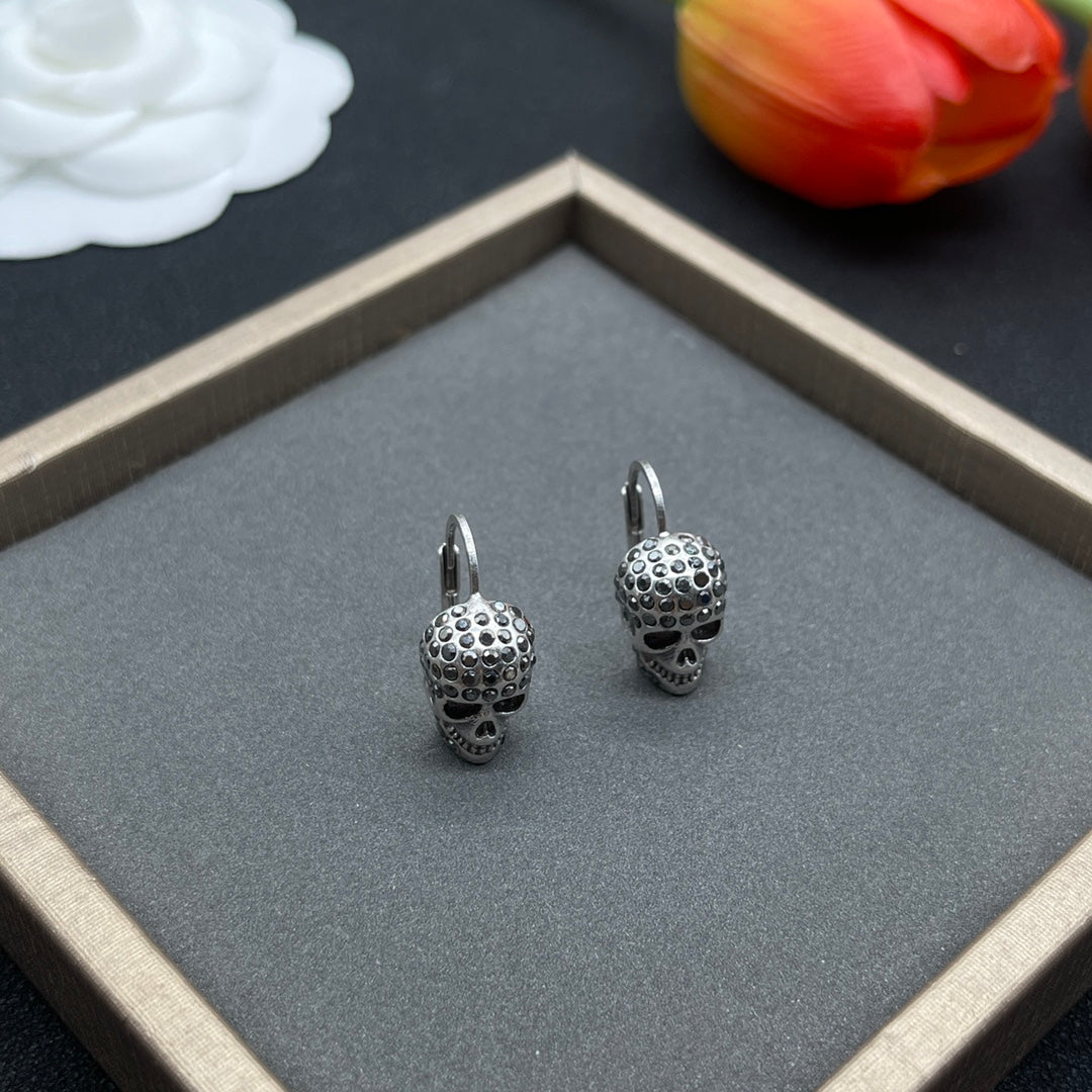 Alexander McQueen Compact Logo Stud earrings in Silver Tone, detail view 9