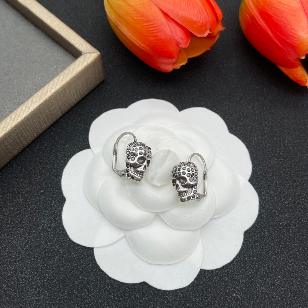 Alexander McQueen Compact Logo Stud earrings in Silver Tone, detail view 8