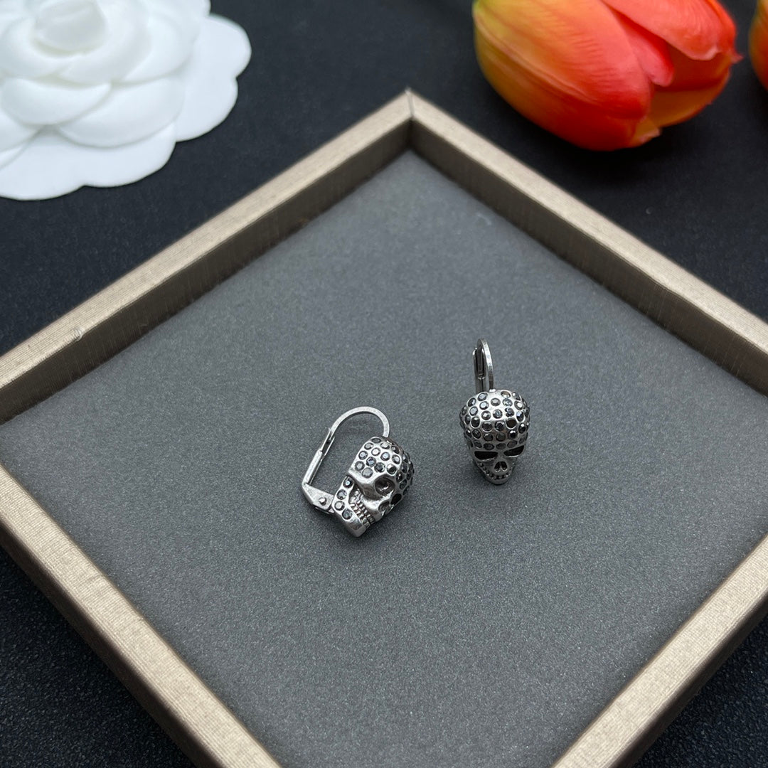 Alexander McQueen Compact Logo Stud earrings in Silver Tone, detail view 10