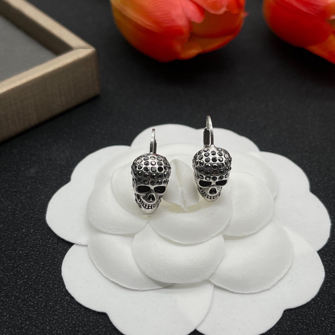 Alexander McQueen Compact Logo Stud earrings in Silver Tone, detail view 11